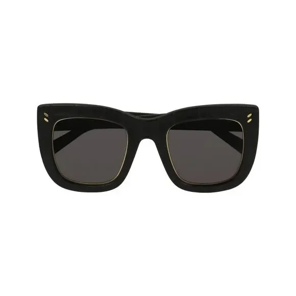 Stella McCartney Women\'s SC0067S Black Matte Croco Oversized Sunglasses Stella McCartney Plastic Frame Square Sunglasses for Women  main image 2